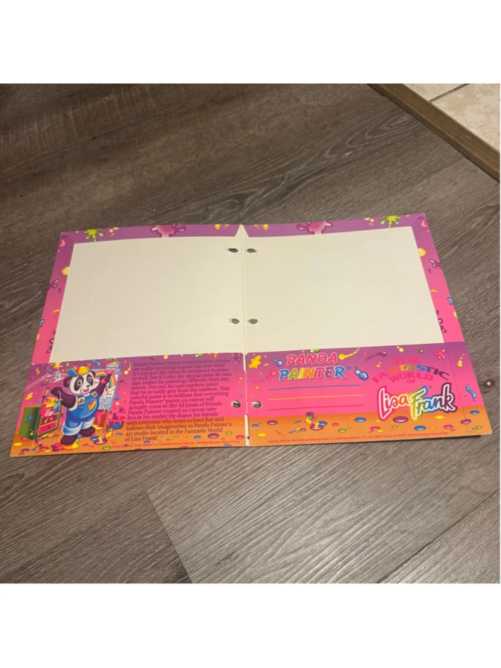 Lisa Frank Graphic Art School Folder - Panda Painter - Vintage Y2K Collectible